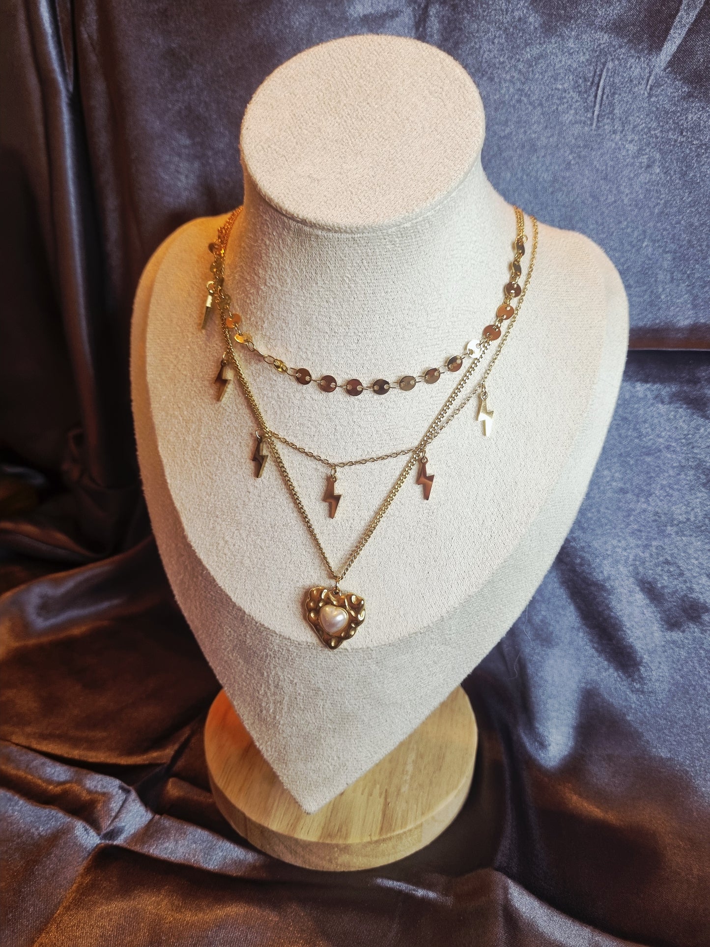 Collier triple chaine Laurane