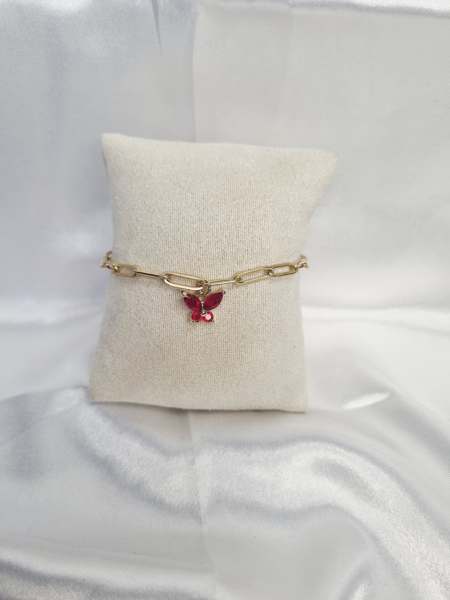 Bracelet papillon Rouge