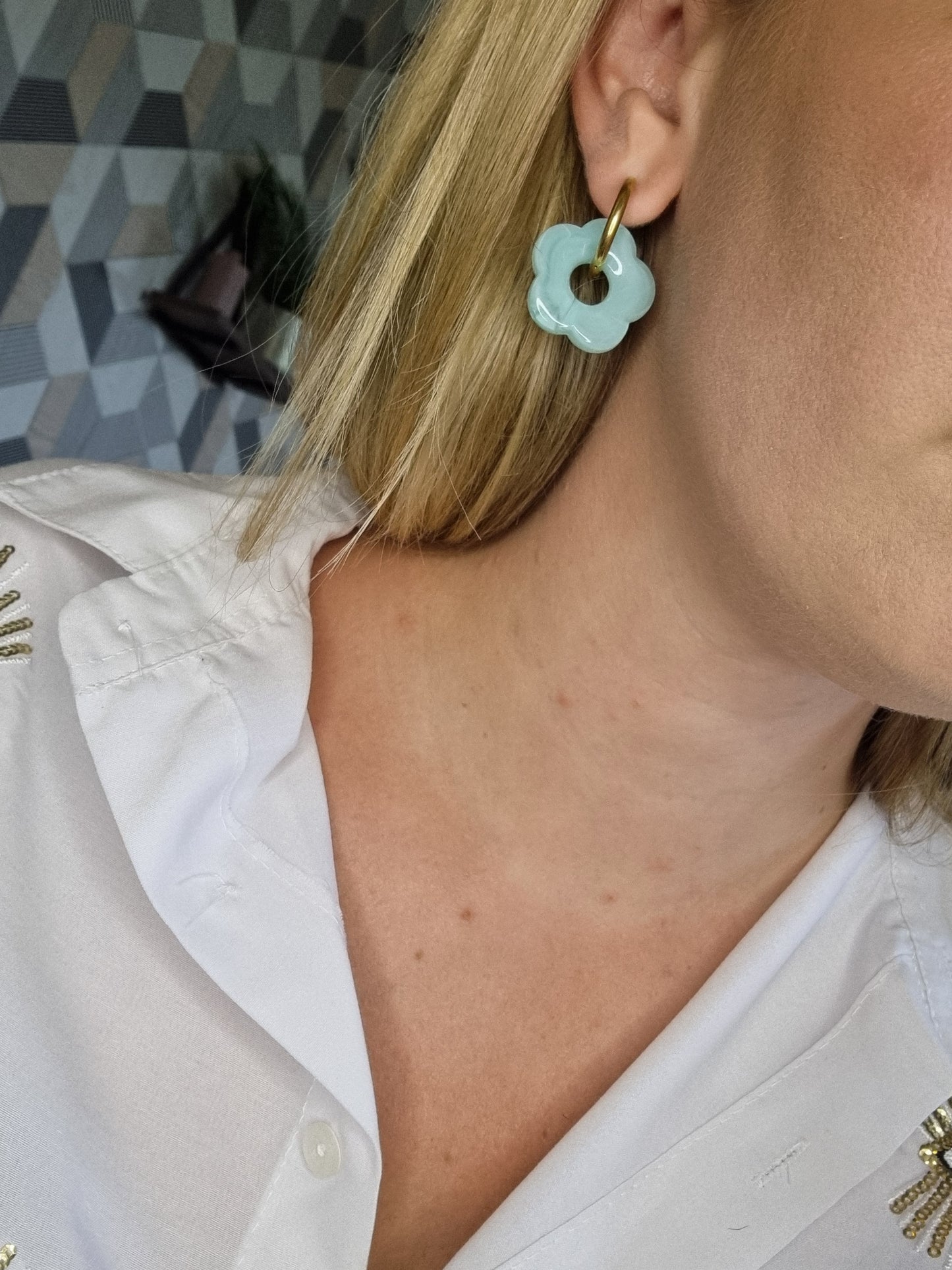 Boucles d'oreilles Zoé bleue