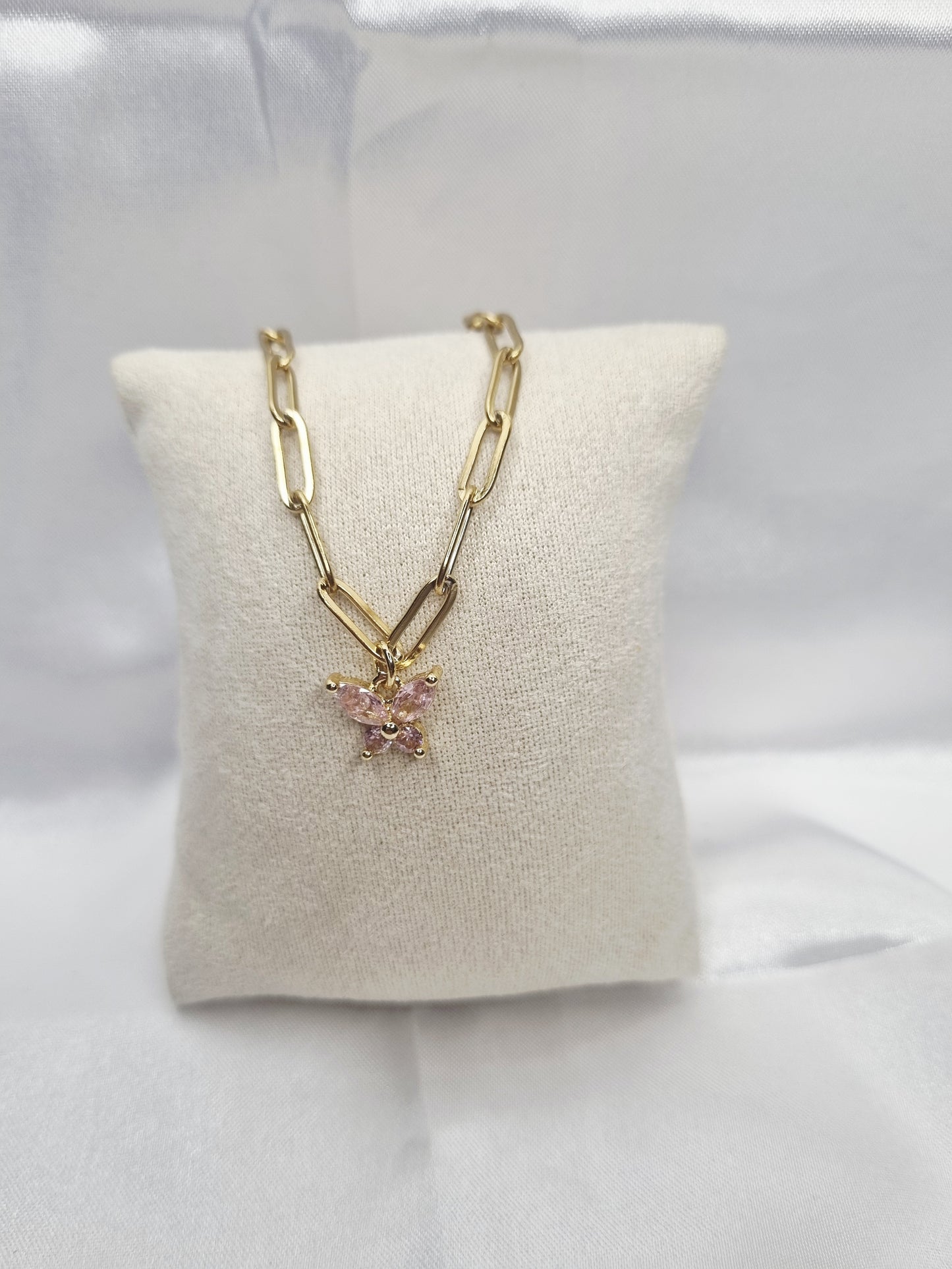 Bracelet papillon rose