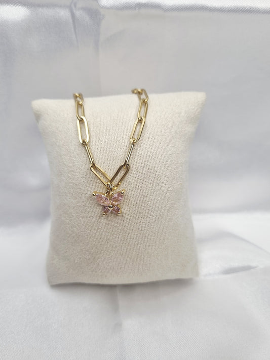Bracelet papillon rose