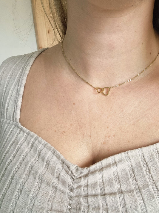 Collier Double cœur