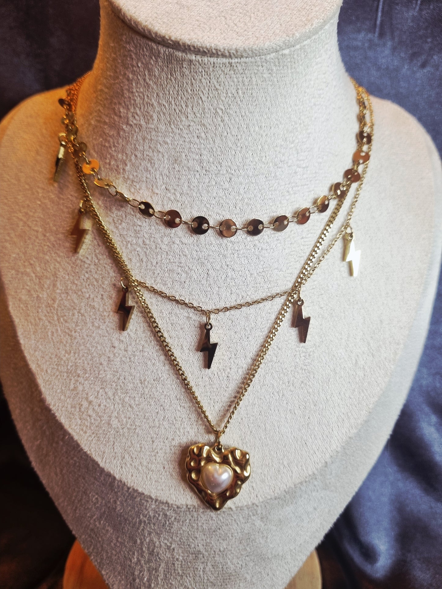 Collier triple chaine Laurane