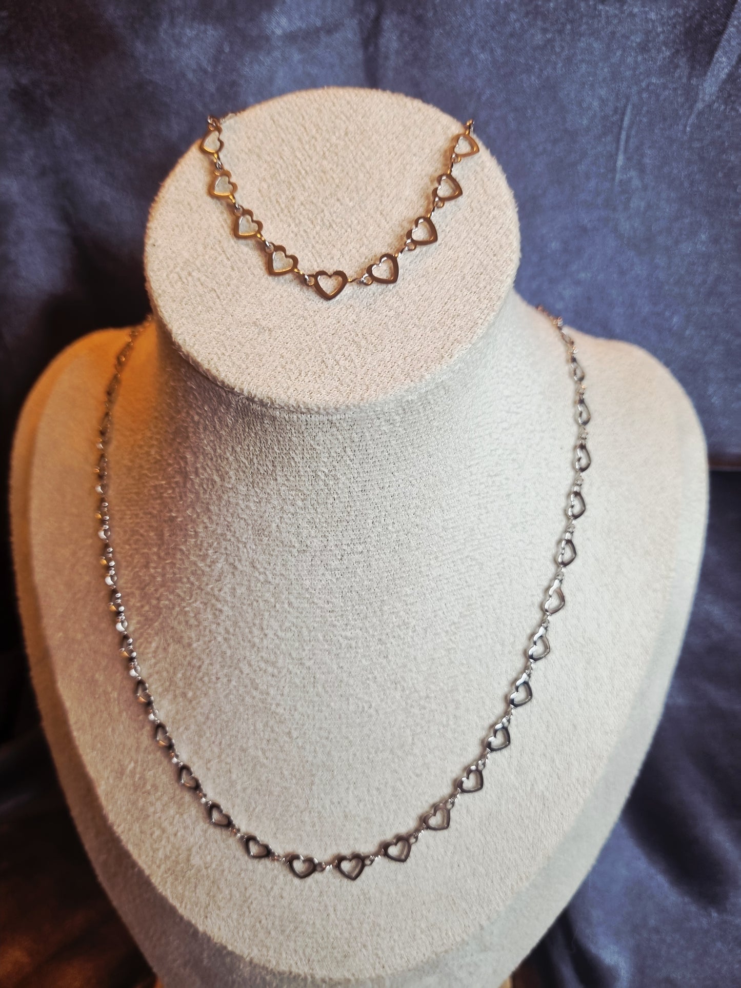 Collier + bracelet coeur