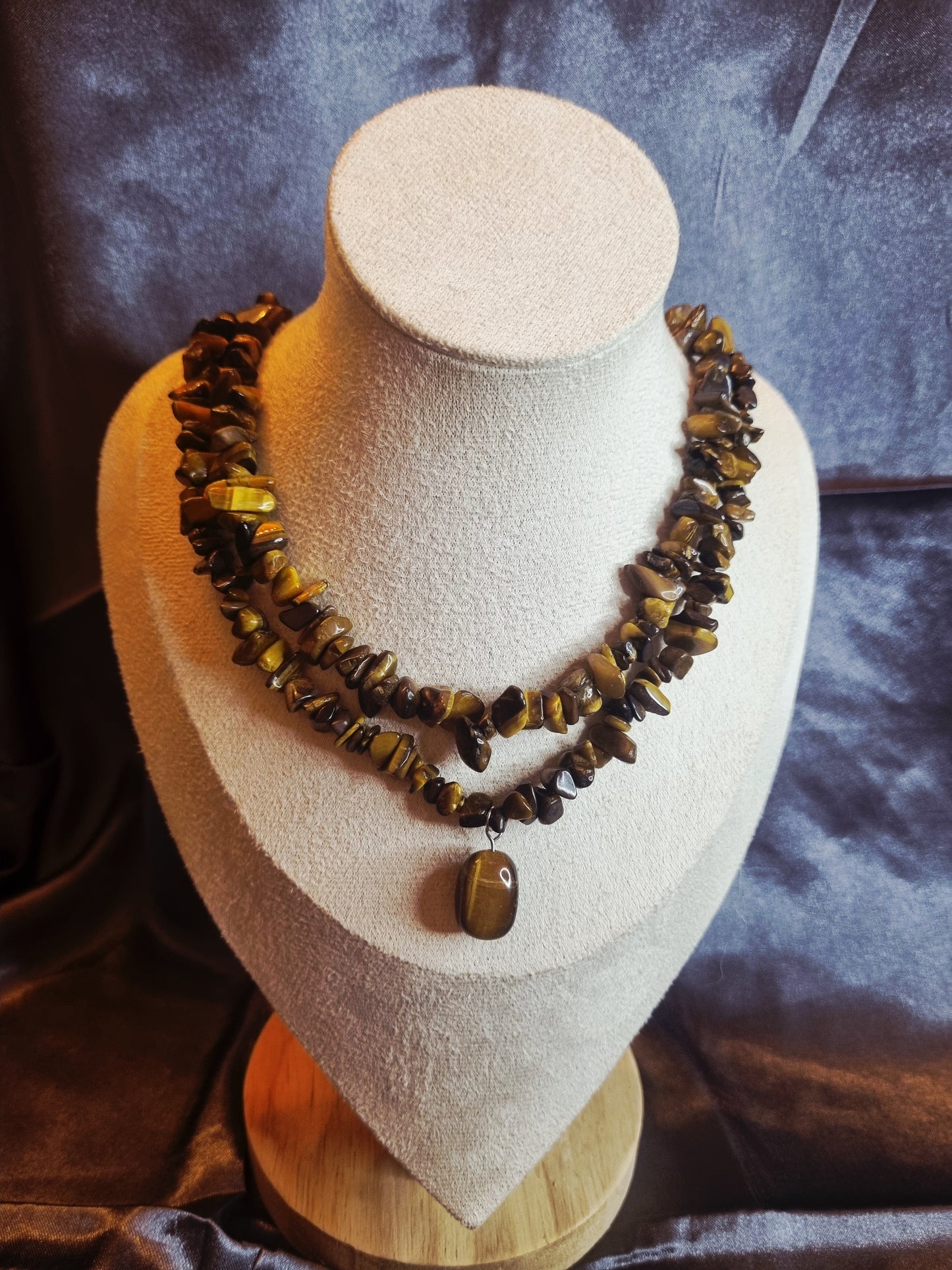 Collier double œil du tigre