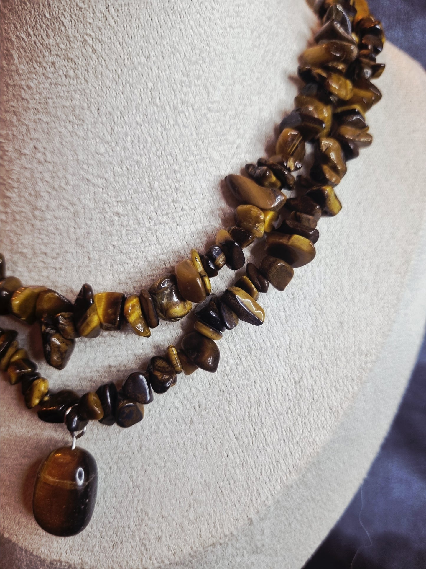 Collier double œil du tigre