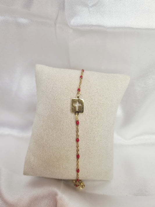 Bracelet croix rouge