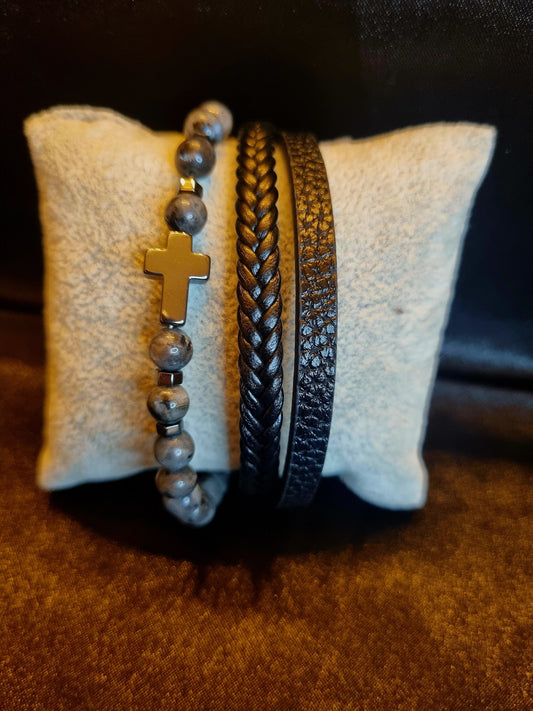 Bracelet cuir et perle