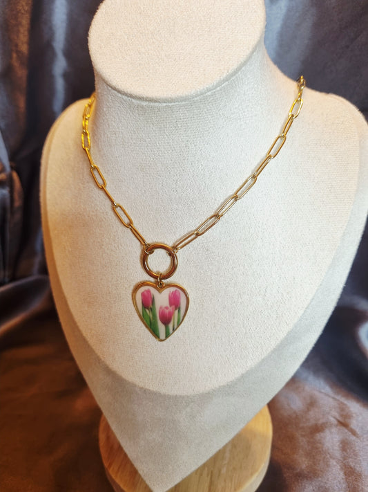 Collier chaine coeur